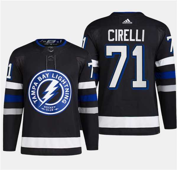 Mens Tampa Bay Lightning #71 Anthony Cirelli Black 2024 Stadium Series Stitched Jersey Dzhi